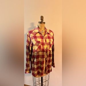 Wrangler bleach faded flannel